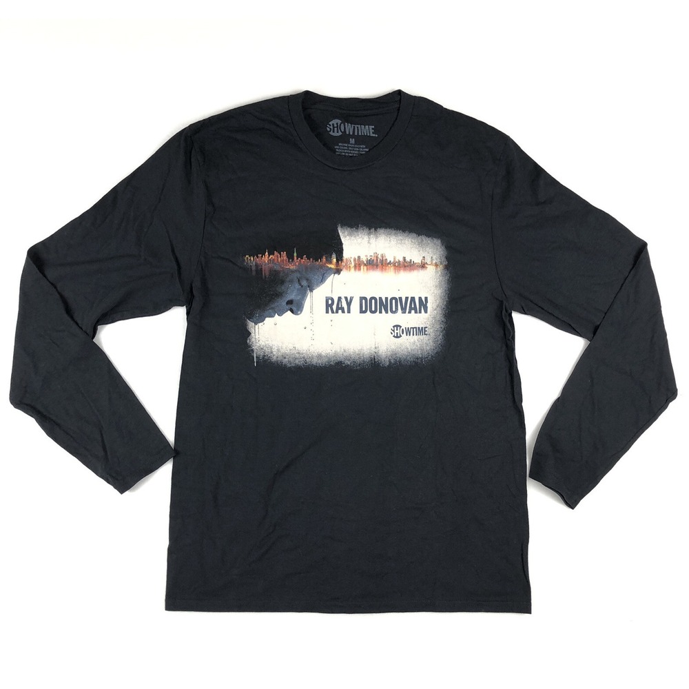 Ray Donovan Shirt Men Small Black Tee Long Sleeve Show Time TV Show Promo Adult